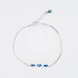 Evil eye Bracelet in white Gold