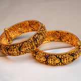 Deep Nakas Multi Colour With Lakshmi 24 kt Gold Plated Bangles