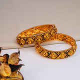 Deep Nakas Multi Colour With Peacock Kundan 24 kt Gold Plated Bangles