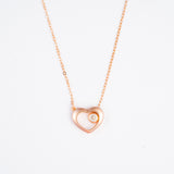 Heart Locket  Pendant Chain in Rose Gold