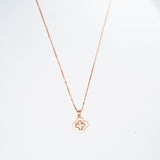 Clover Shaped Pendant Chain in Rose Gold