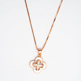 Clover Shaped Pendant Chain in Rose Gold