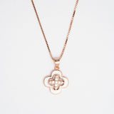 Clover Shaped Pendant Chain in Rose Gold