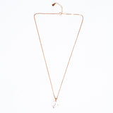 Moon And Small Star MOP Pendantn Chain in Rose Gold