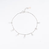 Dangling Pearls Bracelet in White Gold