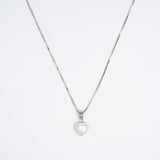 Heart Solitaire Pendant set in White Gold