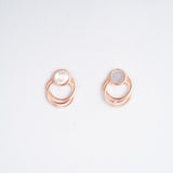 Trio Ring MOP Earrings in Rose Gold