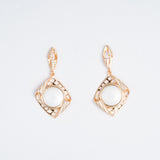 Round Circle of Moon Earrings in Rose Gold