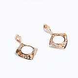 Round Circle of Moon Earrings in Rose Gold