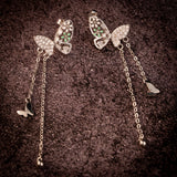 Butterfly Droplets White Gold Earrings