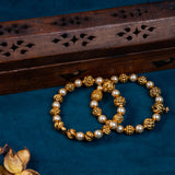 Deep Nakas With Pearls 24kt Gold Plated Bangales