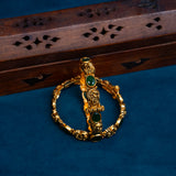 Deep Nakas With Green Kundan 24kt Gold Plated Bangales