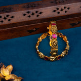 Deep Nakas With Red Kundan 24kt Gold Plated Bangales