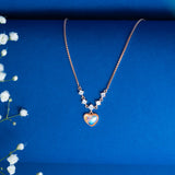 Korean Pink Peach Heart with Pendent in  Rose Gold