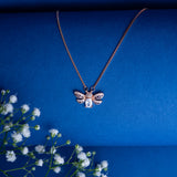 Diamond bee pendant in Rose Gold