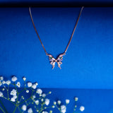 Butterfly with pride Pendant and chain Rose Gold