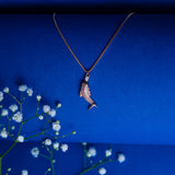 Dolphin Pendant with chain in Rose Gold