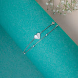 Exotic heart Bracelet in White Gold