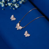 Diamond butterflies Pendant in Rose Gold