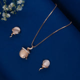 Cat Eye Empress Pendant set Rose Gold