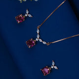 Swarowski crystals pendant set in iyraa purple Rose Gold