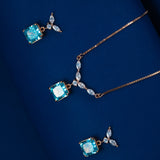 Swarowski crystals pendant set in Cobalt Blue Rose Gold