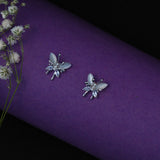 Dainty Butterfly Studds - White Gold