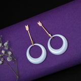 Milk White Ceramic with Errow Earings