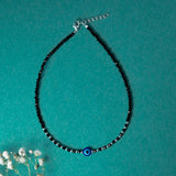 Mystic Evil Eye Black Beaded Anklet