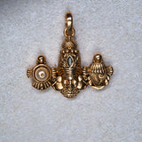 Deep Nakas Lord Venkateshwara Pendant in 24kt Gold Polish