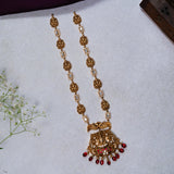 Deep Nakas Vijayalakshmi Cz Studed In Pink Kundan Long Necklace 24kt Gold polish