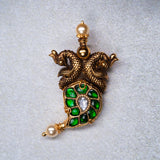 Green Leaf Plokis Deep Nakas in 24kt Gold Polish Pendants With Earings