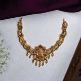 Deep Nakas Lakshmi With Swan  Short Necklace 24kt Gold Polish