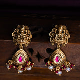 Deep Nakas Lakshmi With Pink Kundan Choker With Earrings 24kt Gold Polish