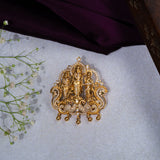 Deep Nakas Ramparivar Cz Studed Pendant 24kt Gold Polish