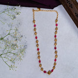 Deep Nakas Red Ruby Long Necklace 24kt Gold Polish