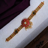 Deep Nakas Pink Kundan Choker 24kt Gold Polish