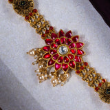 Deep Nakas Pink Kundan Choker 24kt Gold Polish