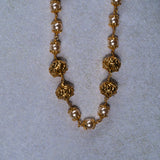 Deep Nakas With Pearls Chain 24kt Gold Polish