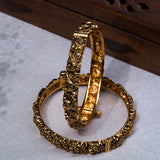 Deep Nakas Peacock 24kt Gold Plated Bangles