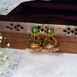 Mangao Kundan Deep Nakas Gold Plated Jhumkas