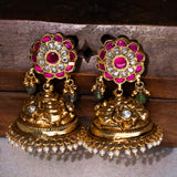 Deep Nakas Pink Kundan with Mossianite in 24kt Gold Polish Juhmkas