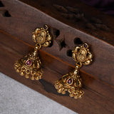 Deep Nakas Lakshmi With Red Kundan Gold Plated Juhmkas