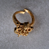 Deep Nakas Ganapathi Ring in 24kt Gold polish