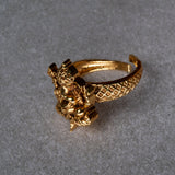 Deep Nakas Ganapathi Ring in 24kt Gold polish