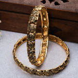 Deep Nakas with Leafs 24kt Gold Plated Bangales