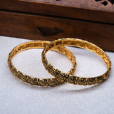 Deep Nakas with Leafs 24kt Gold Plated Bangales