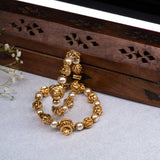 Deep Nakas With Pearls 24kt Gold Plated Bangales