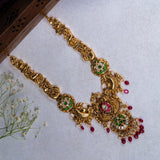 Deep Nakas Multi Colour Kunadn With Red Poliks Long Necklace 24kt Gold Polish