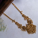 Deep Nakas Vijayalakshmi Long Necklace studded with CZ in 24kt Gold Polish